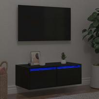 Televizoriaus spintelė su LED apšvietimu, 75x35,5x25 cm