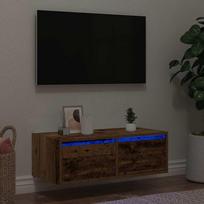 Televizoriaus spintelė su LED, medienos, 75x35,5x25 cm