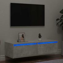 TV spintelė su LED apšvietimu, betono pilka, 100X35,5x25 cm