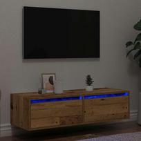 Televizoriaus spintelė su LED, medienos, 100X35,5x25 cm