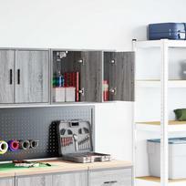 sieninės garažo spintos, 2vnt., pilkos, mediena