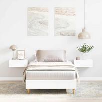 Lovos rėmas Be Čiužinio Baltas 75x190 cm Inžinierinė mediena