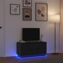 Televizoriaus spintelė su LED apšvietimu, juoda, 100x41x50 cm