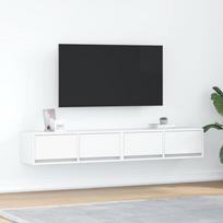 Televizoriaus spintelės, 2vnt., baltos, 80x31x25,5 cm, mediena