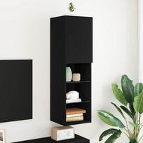 TV spintelių komplektas Juodas ąžuolas 30,5 x 30 x 102 cm