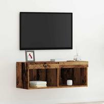 TV spintelių komplektas su LED Sena mediena 80 x 30 x 30 cm