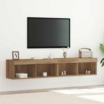 TV spintelių komplektas su LED 2 pcs Amatininkų ąžuolas