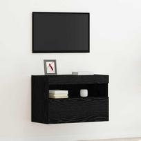 TV sieninė spintelė juoda ąžuolo 60 x 30 x 40 cm