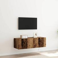TV sieninė spintelė 2 pcs Senovinis medis 100 x 35 x 31 cm