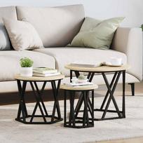 Nesting šoninis stalas 3 pcs Sonoma ąžuolas