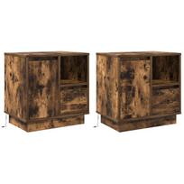 Šalia lovos spintelė 2 pcs Rūkyta ąžuolas 50 x 34,5 x 50 cm
