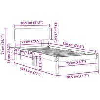 Lovos rėmas Vaško ruda 75 x 190 cm Kietos pušies mediena