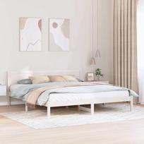 Lovos rėmas Balta 180 x 200 cm Pušies medienos masyvas