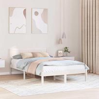 Lovos rėmas Balta 140 x 190 cm Pušies medienos masyvas