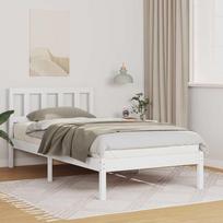 Lovos rėmas Balta 90 x 190 cm Kietos pušies mediena