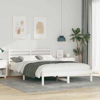 Lovos rėmas Balta 140 x 220 cm Kietos pušies mediena