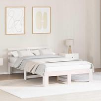 Lovos rėmas Balta 140 x 190 cm Kietos pušies mediena