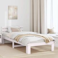 Lovos rėmas Balta 75 x 190 cm Kietos pušies mediena
