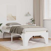 Lovos rėmas Balta 75 x 190 cm Kietos pušies mediena