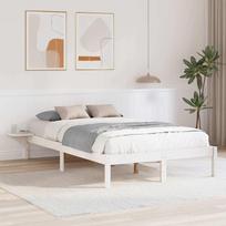 Lovos rėmas Balta 140 x 190 cm Kietos pušies mediena