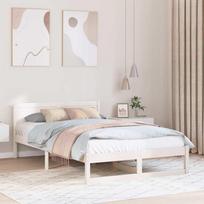 Lovos rėmas Balta 140 x 190 cm Kietos pušies mediena