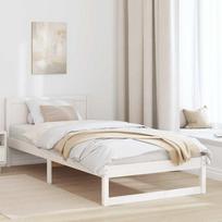 Lovos rėmas Balta 75 x 190 cm Kietos pušies mediena