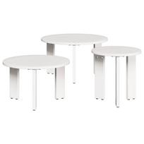 Kavos staliukas 3 pcs Balta Pušies masyvas
