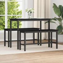 Valgomojo suolas 2 pcs Juodas ąžuolas 100 x 32,5 x 48,5 cm