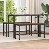 Valgomojo suolas 2 pcs Rūkyta ąžuolas 100 x 32,5 x 48,5 cm
