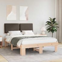 Lovo rėmas su apmuštu galvūgaliu Taupe 135 x 190 cm