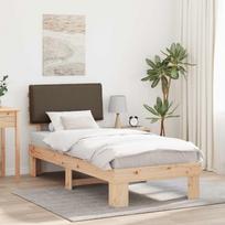 Lovo rėmas su apmuštu galvūgaliu Taupe 90 x 200 cm