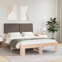 Lovo rėmas su apmuštu galvūgaliu Taupe 140 x 190 cm