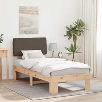 Lovo rėmas su apmuštu galvūgaliu Taupe 90 x 200 cm
