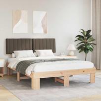 Lovo rėmas su apmuštu galvūgaliu Taupe 150 x 200 cm