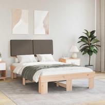 Lovo rėmas su apmuštu galvūgaliu Taupe 120 x 200 cm