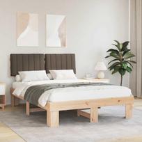 Lovo rėmas su apmuštu galvūgaliu Taupe 140 x 190 cm