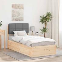 Lovo rėmas su apmuštu galvūgaliu Šviesiai pilka 75 x 190 cm