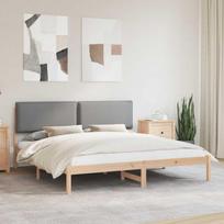 Lovo rėmas su apmuštu galvūgaliu Šviesiai pilka 180 x 200 cm