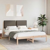Lovo rėmas su apmuštu galvūgaliu Taupe 160 x 200 cm