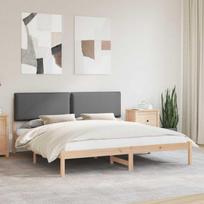 Lovo rėmas su apmuštu galvūgaliu Tamsiai pilka 180 x 200 cm