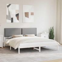 Lovo rėmas su apmuštu galvūgaliu Šviesiai pilka 180 x 200 cm