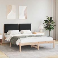 Lovo rėmas su apmuštu galvūgaliu Juoda 150 x 200 cm
