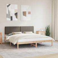 Lovo rėmas su apmuštu galvūgaliu Taupe 180 x 200 cm