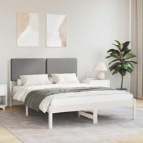 Lovo rėmas su apmuštu galvūgaliu Šviesiai pilka 150 x 200 cm