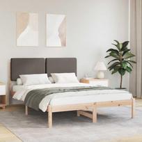 Lovo rėmas su apmuštu galvūgaliu Taupe 150 x 200 cm