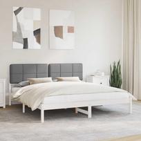 Lovo rėmas su apmuštu galvūgaliu Šviesiai pilka 180 x 200 cm