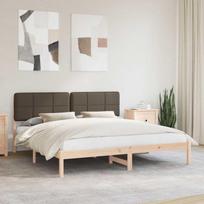 Lovo rėmas su apmuštu galvūgaliu Taupe 180 x 200 cm