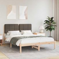Lovo rėmas su apmuštu galvūgaliu Taupe 150 x 200 cm