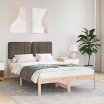 Lovo rėmas su apmuštu galvūgaliu Taupe 120 x 190 cm