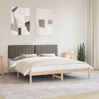 Lovo rėmas su apmuštu galvūgaliu Taupe 180 x 200 cm
